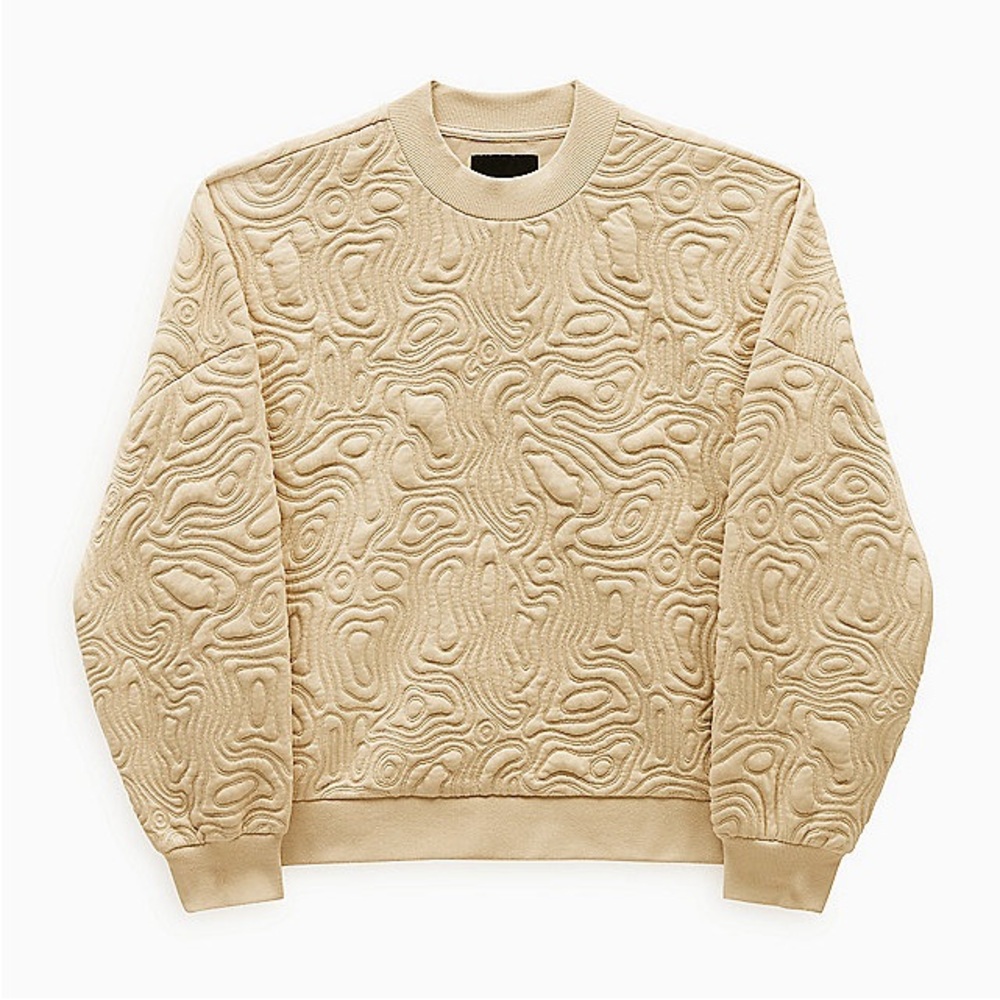 VANS Skate Maze Crew Sweatshirt Sweater Mojave Desert Beige Oversized New Small - Picture 6 of 8